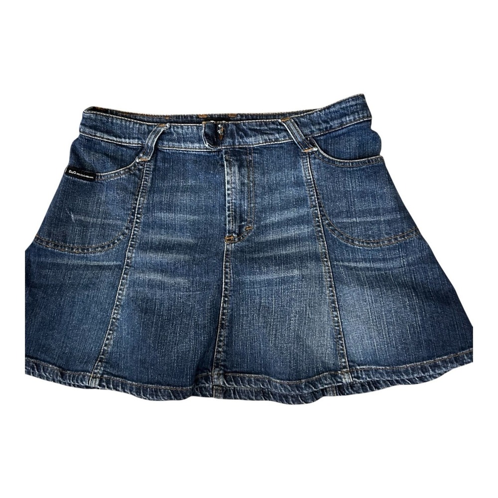 Dolce & Gabbana Y2K D&G Vtg Denim Micro Mini Jean Skirt 90s 26 / 40 Low Rise
